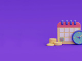 time is money illustration of calendar and clock with coins